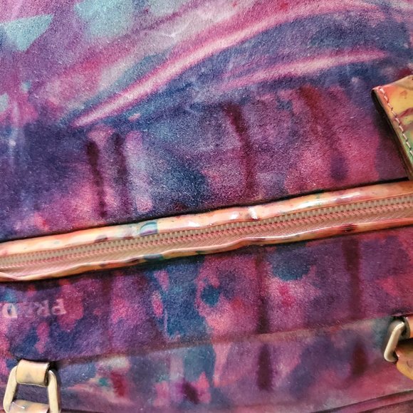 vintage Prada suede leather purse Matinee bowling Black navy green red purple - Picture 15 of 16